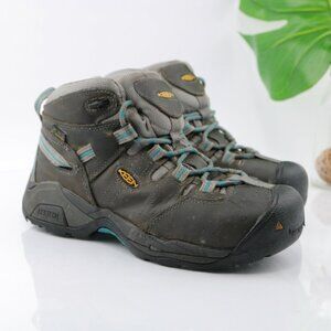 Keen Womens Detroit XT Work Boot Size 7 Gray Leather Waterproof Utility SteelToe